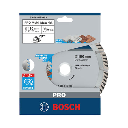 Disco Diamante PRO Multi Material 180mm Amoladora - Bosch - Herram.cl