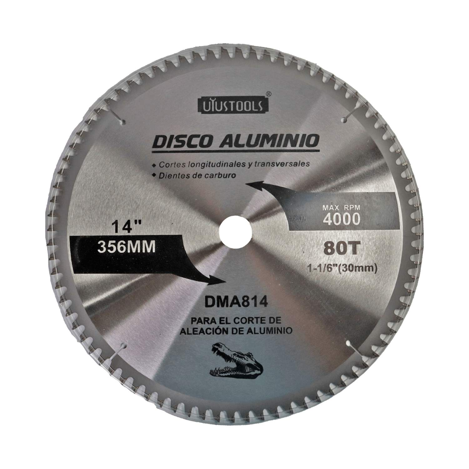 Disco De Sierra 14'' x 30mm (Madera) 80 Dientes - Uyustools - Herram.cl