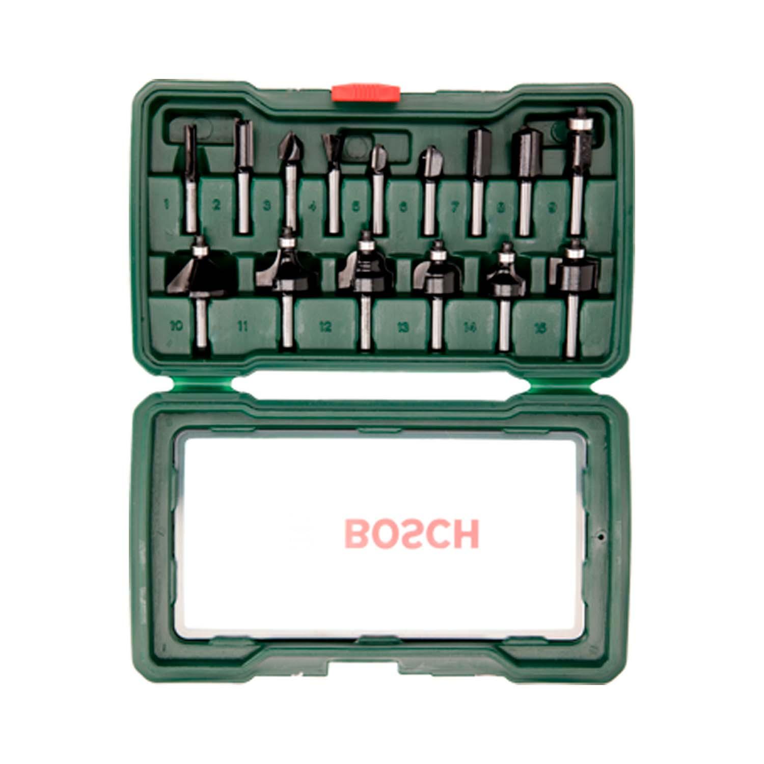 Set de Fresas Para Madera Toma de 1/4'' 15 Pzas. - Bosch - Herram.cl