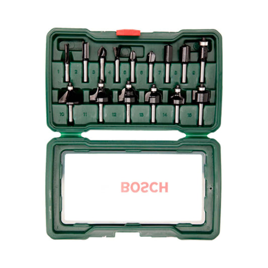 Set de Fresas Para Madera Toma de 1/4'' 15 Pzas. - Bosch - Herram.cl