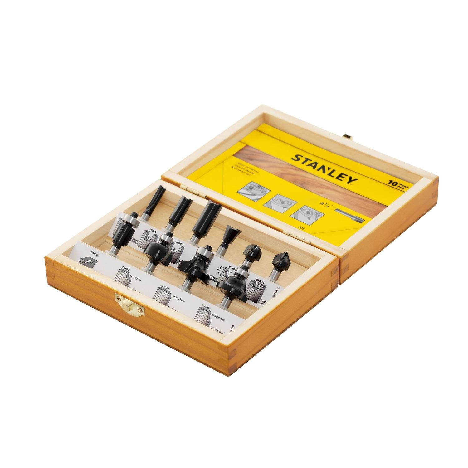 Set Fresas Toma 1/4'' 10 Pzas STA80000 - Stanley - Herram.cl