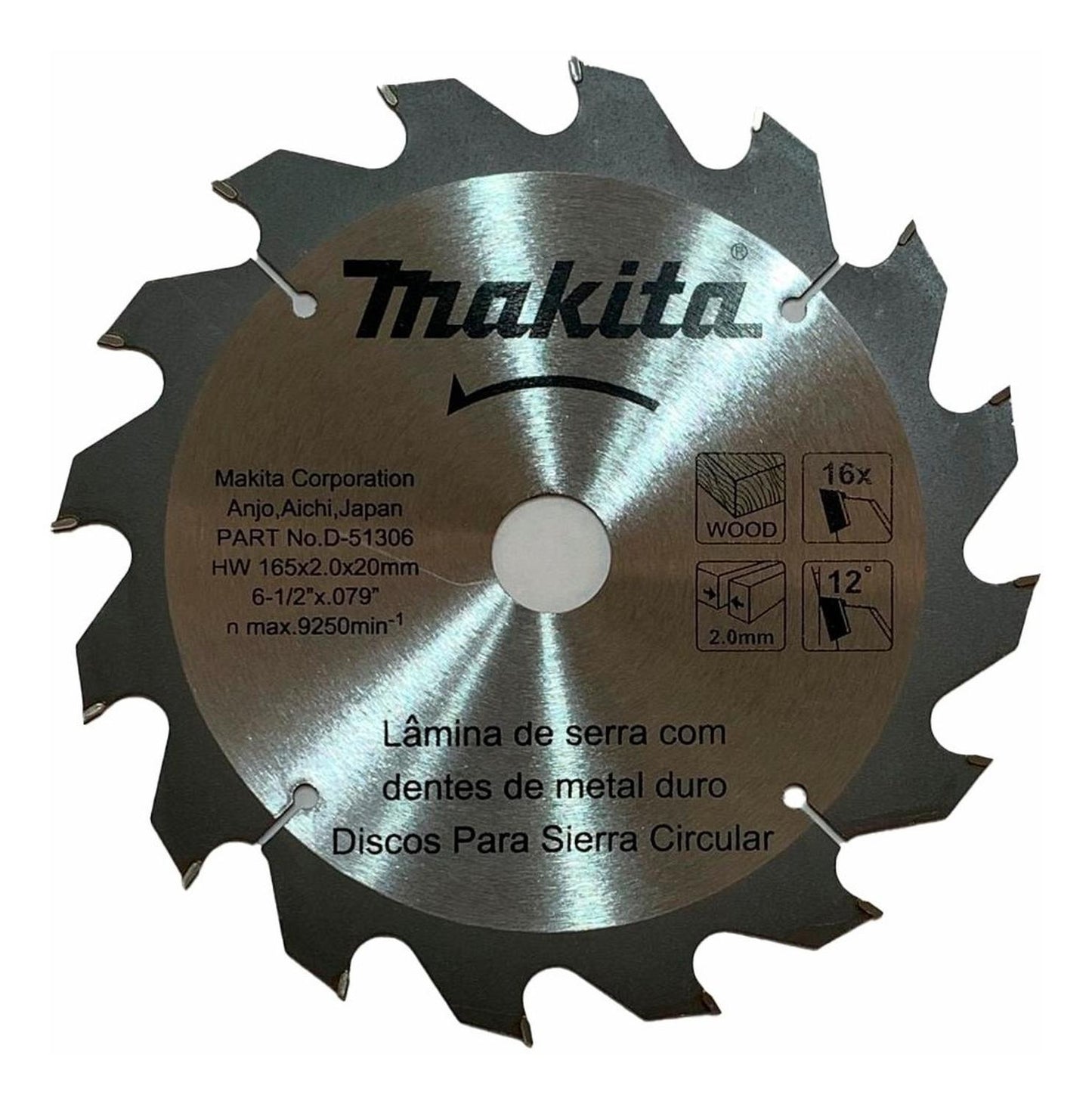 Disco Sierra Circular Makita 6 1/2 (165mm) 25/32 16 Dientes - Herram.cl