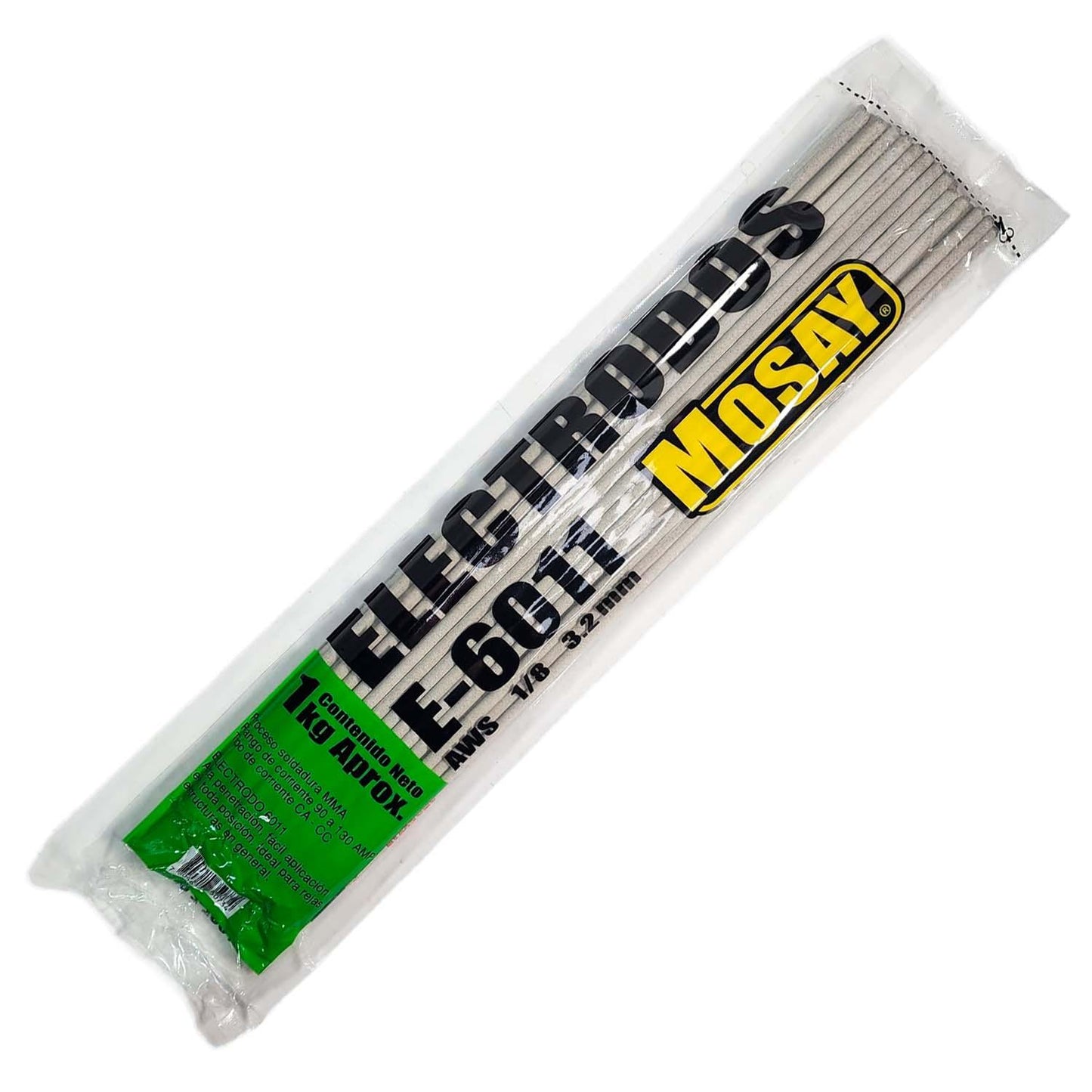 Electrodo Soldadura E - 6011 1/8'' (3,2mm) 1kg - Mosay - Herram.cl