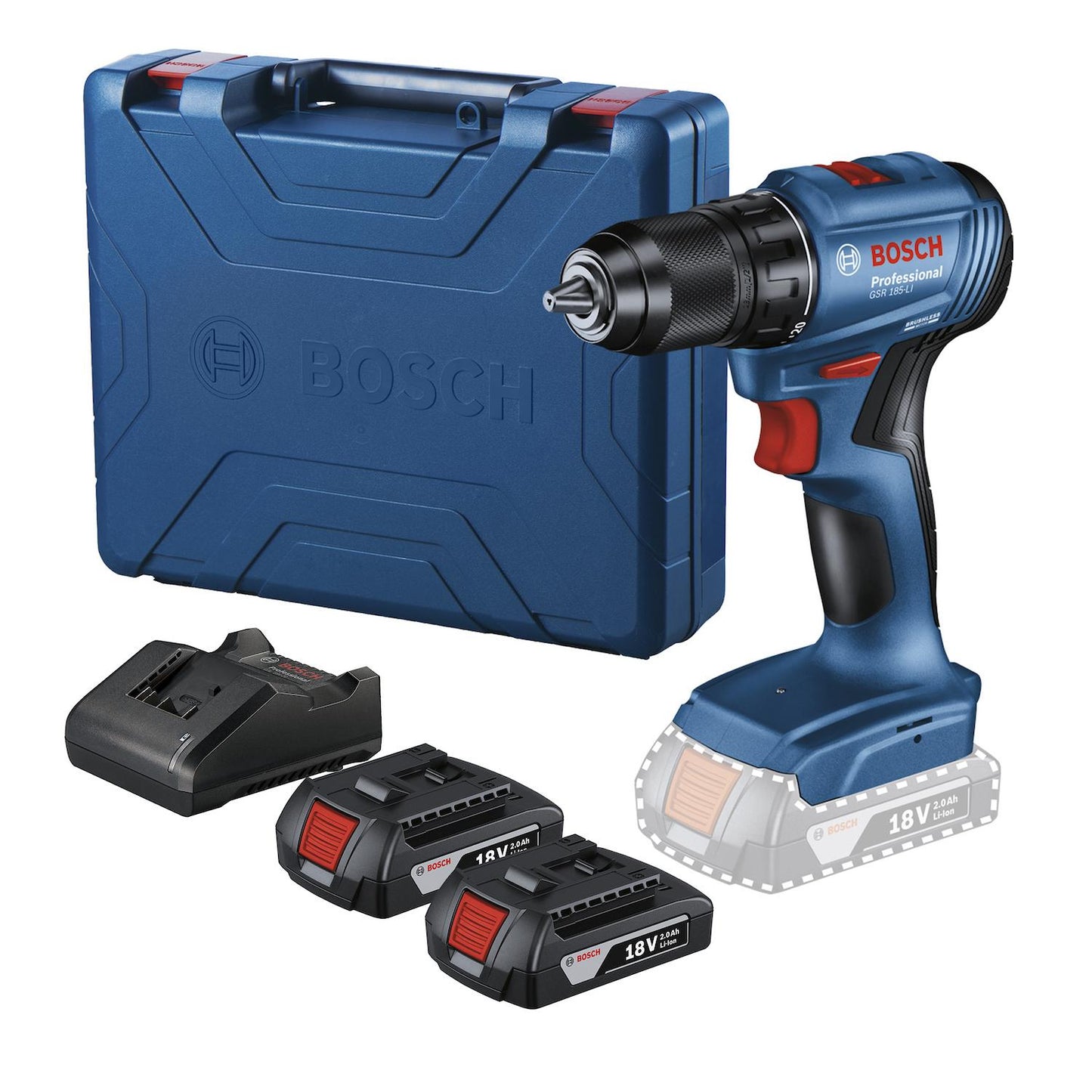 Combo Taladro Atornillador Inalámbrico GSR 185 + X-Line 50 Pzas. - Bosch - Herram.cl