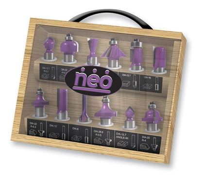 Juego 12 Fresas Vástago De ½ Caja De Madera - Neo - Herram.cl