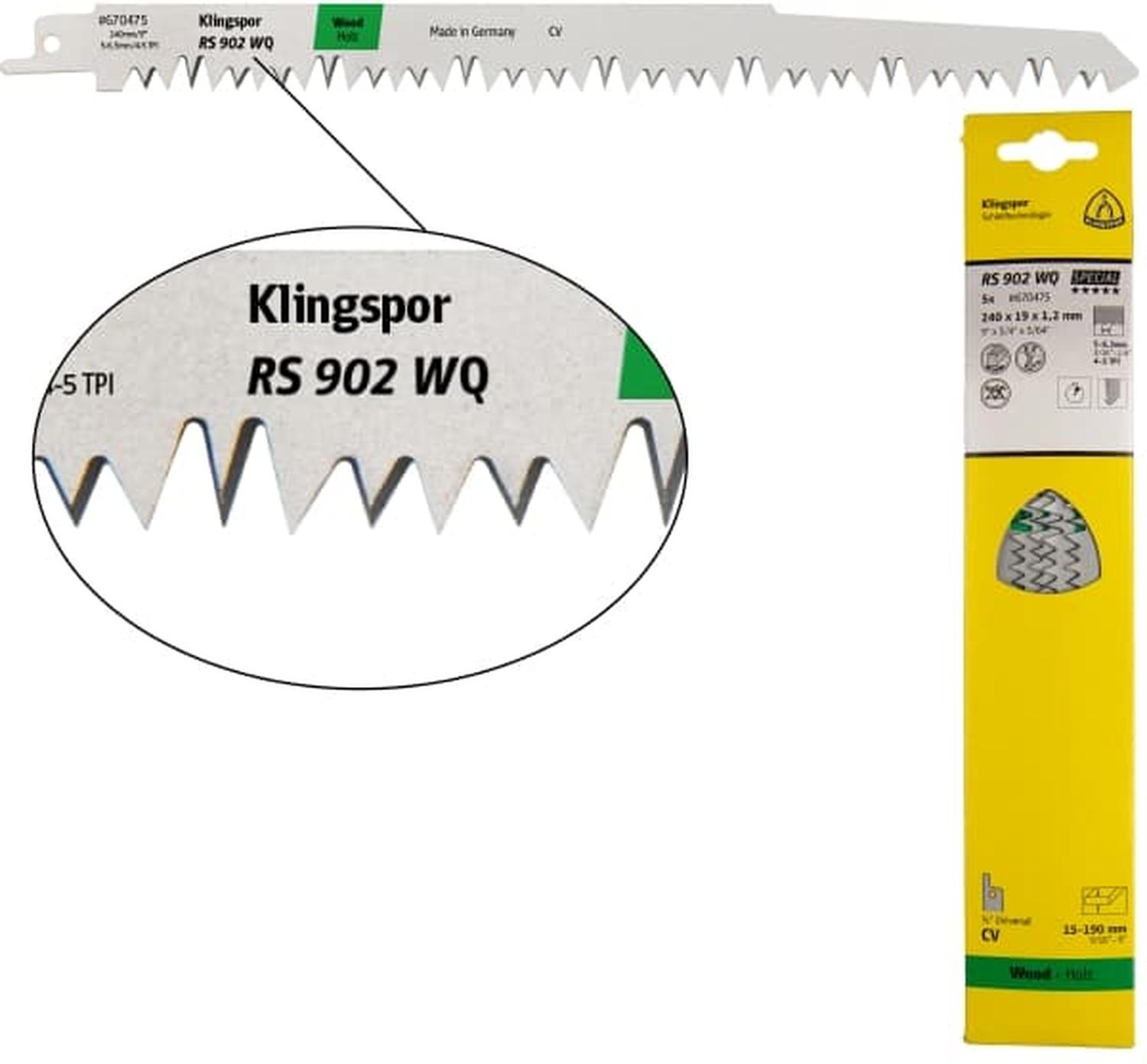 Hoja de Sierra Sable RS902 WQ Madera 240mm 5 Pzas - Klingspor - Herram.cl
