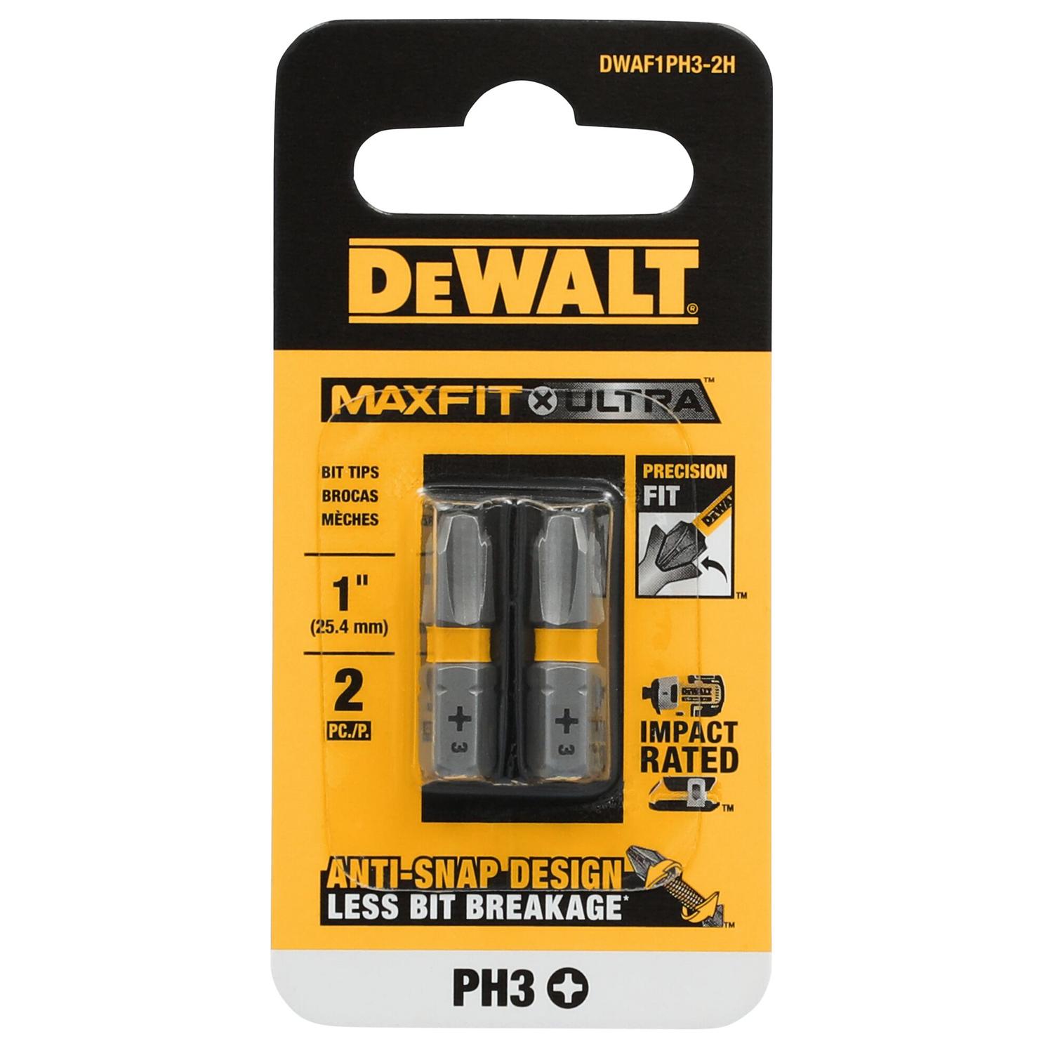 Puntas Maxfit - Ultra PH3 - 1'' (25.4mm) 2 Pzas - DeWALT - Herram.cl