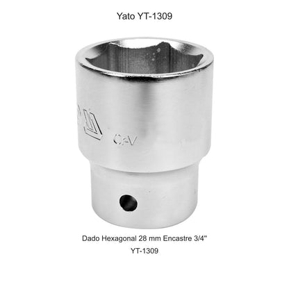 Dado Hexagonal 28 mm Encastre 3/4'' Yato YT-1309 - Herram.cl