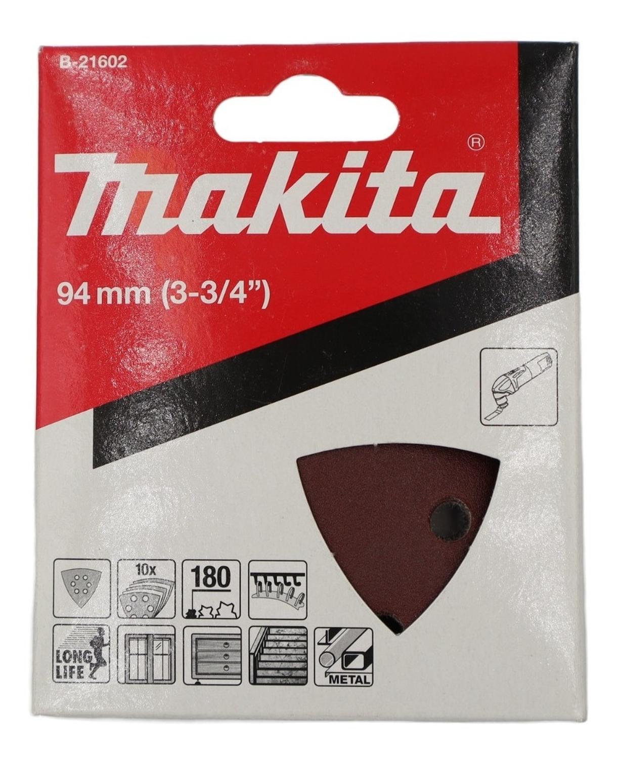 Pack 10 Lijas Con Velcro Triangular Madera G180 - Makita - Herram.cl