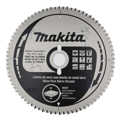 Disco Sierra Melamina TCT 250x30mm 80T Terminacion - Makita - Herram.cl