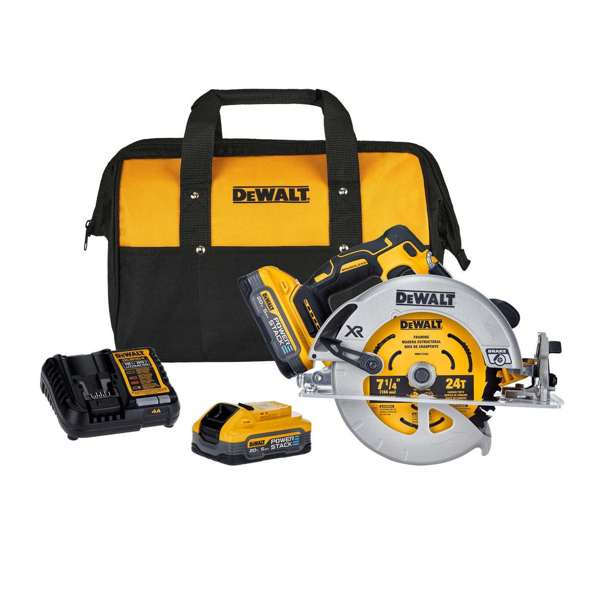 Kit Sierra Circular 7 - 1/4'' 20V MAX XR/ 2 Baterías - DeWALT - Herram.cl