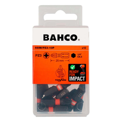 Punta De Impacto De Torsión PZ3x25mm 10 Pzas - Bahco - Herram.cl