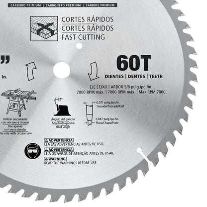 Disco Sierra Madera 10'' 254mm 60D Stanley STA7770 - Herram.cl