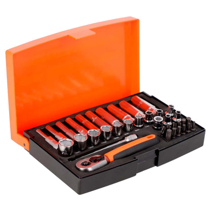 Juego De Dados estándar Y Largos 1/4'' 37 Pzas - Bahco - Herram.cl