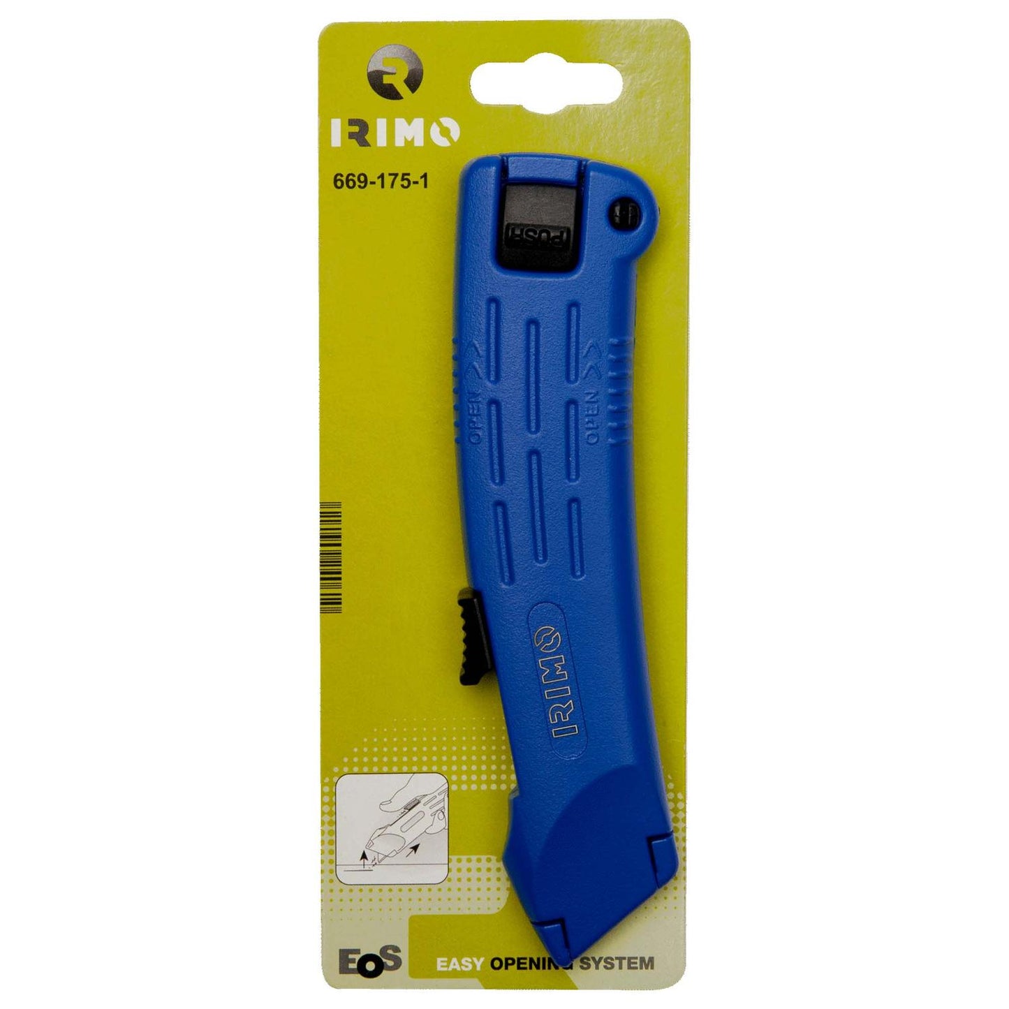 Cúter de hoja trapezoidal con sistema de seguridad - Irimo - Herram.cl