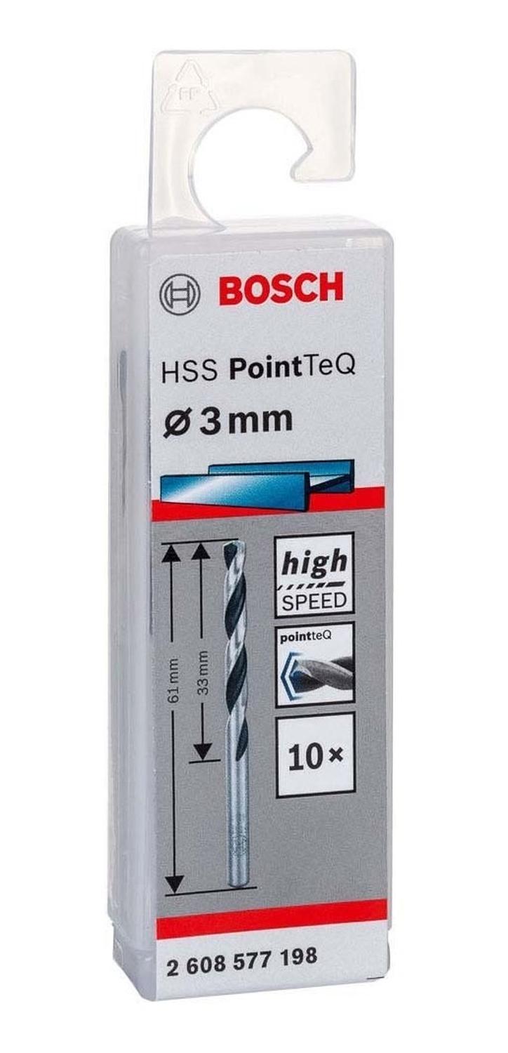 Caja Con 10 Unidades Broca Para Metal HSS - pointteq 3mm - Herram.cl