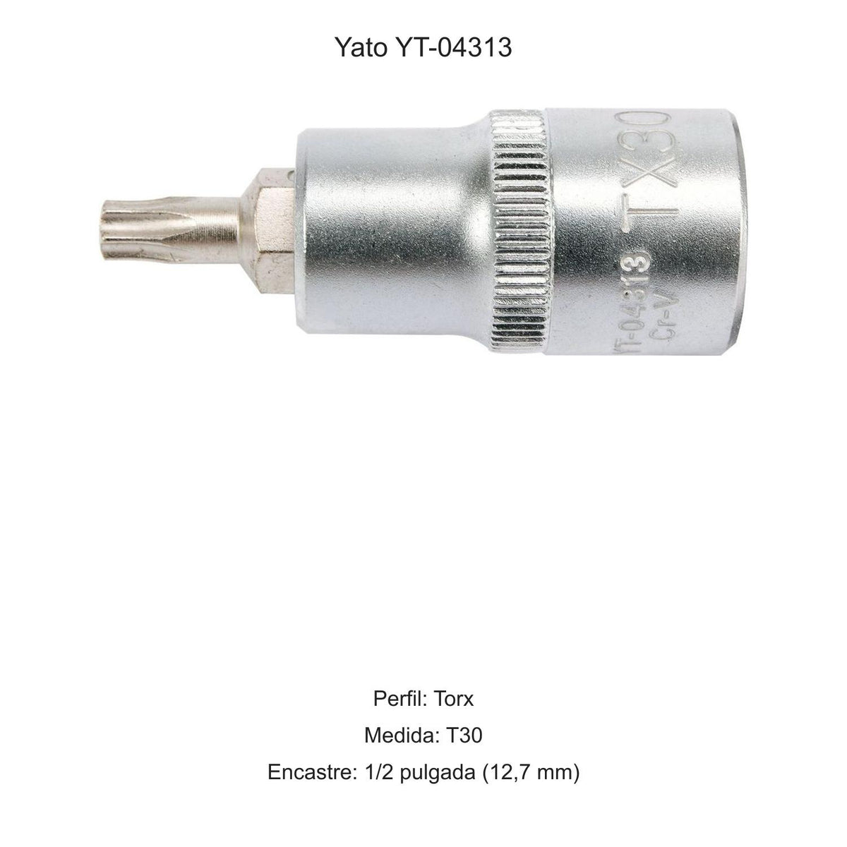 Dado Punta Torx T30 1/2'' 55mm Yato YT-04313 - Herram.cl