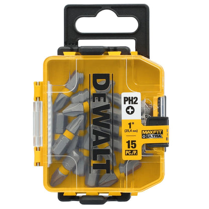 Puntas MAXFIT - ULTRA PH2 - 1'' (25.4mm) 15 Pzas - DeWALT - Herram.cl