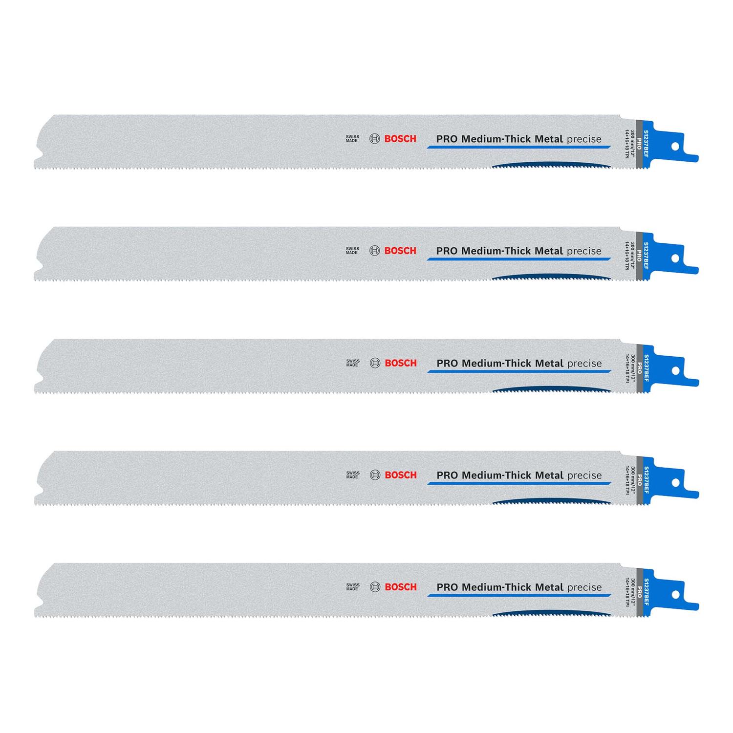 Hoja de sierra sable PRO Medium Metal 12'' 5 Pzas - Bosch - Herram.cl