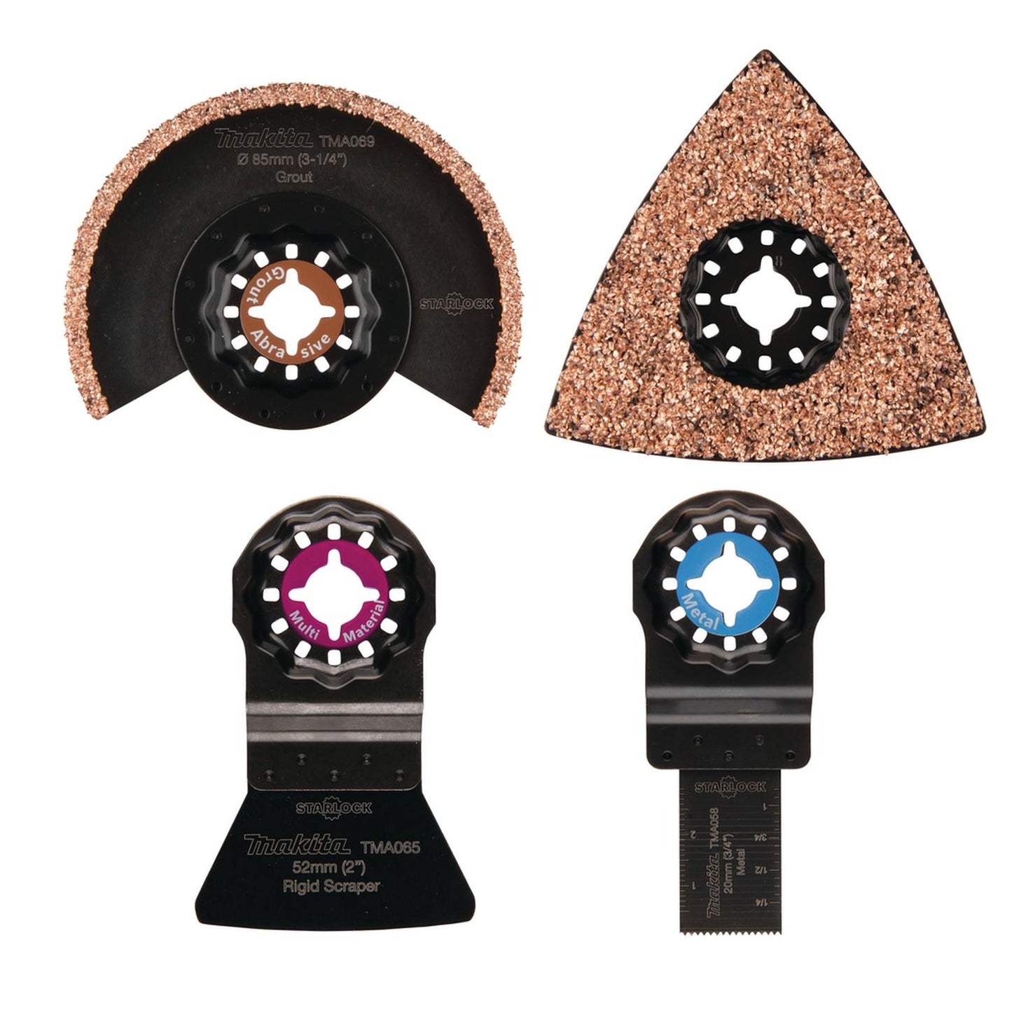 Set Multi Tool Starlock Ceramica y Madera 4 Pzas - Makita - Herram.cl