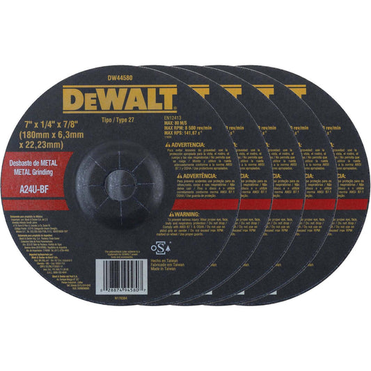 Pack 25 Discos de Desbaste Metal 7''x6,3x22,23mm - DeWALT - Herram.cl