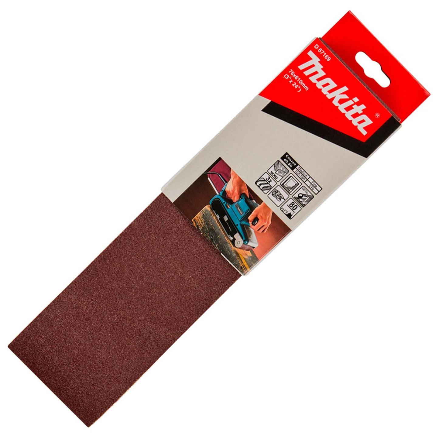 Pack 3 Lijas De Banda 3x24'' (76x610mm) - Makita - Herram.cl