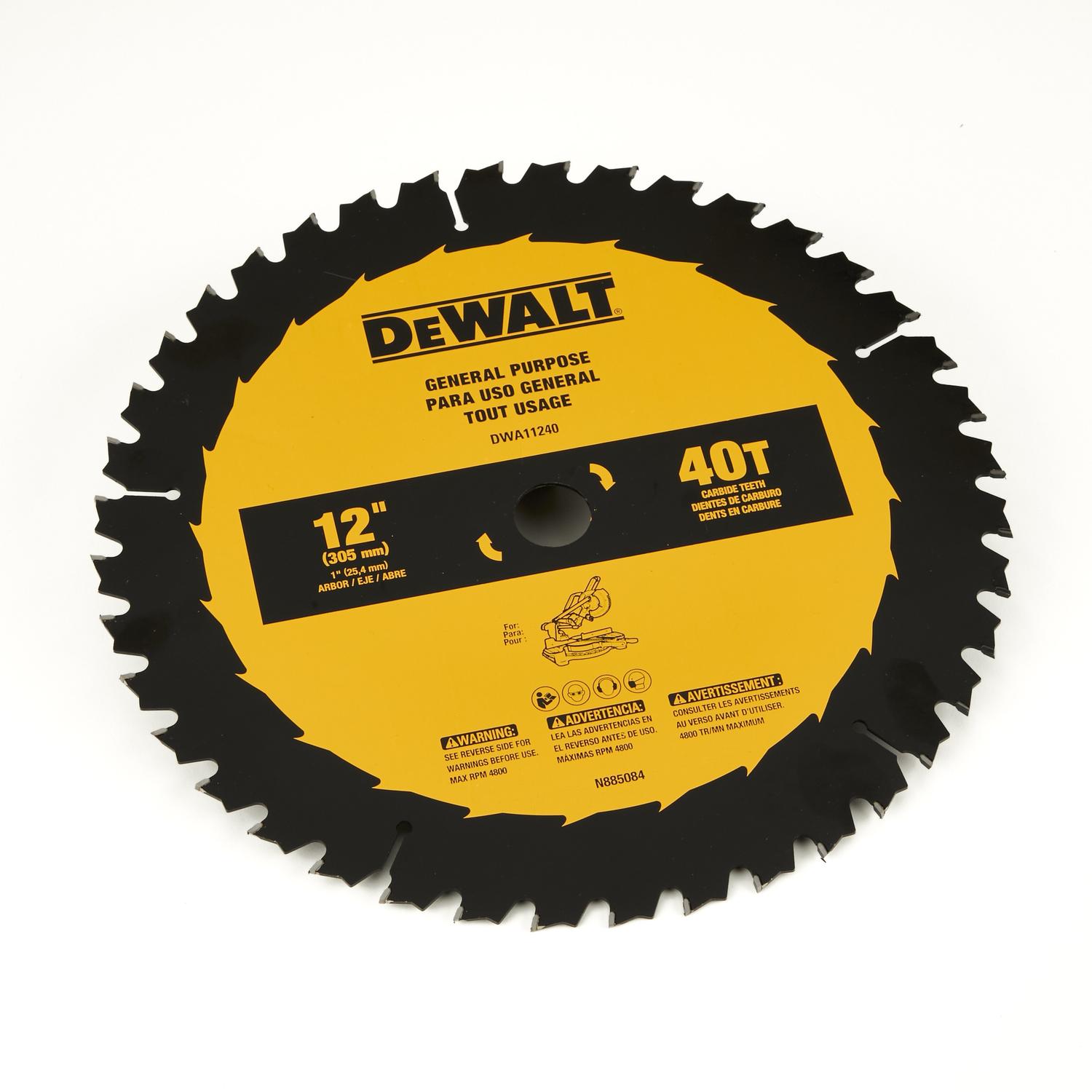 Disco De Sierra 12'' Eje 1'' 40 D Uso General - DeWALT - Herram.cl