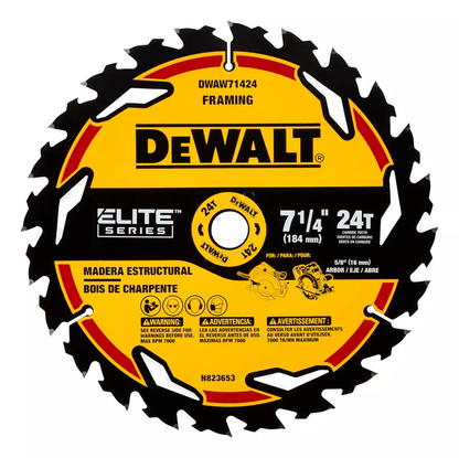 Disco De Sierra Elite Series 7 - 1/4'' Eje 5/8'' 24T - DeWALT - Herram.cl