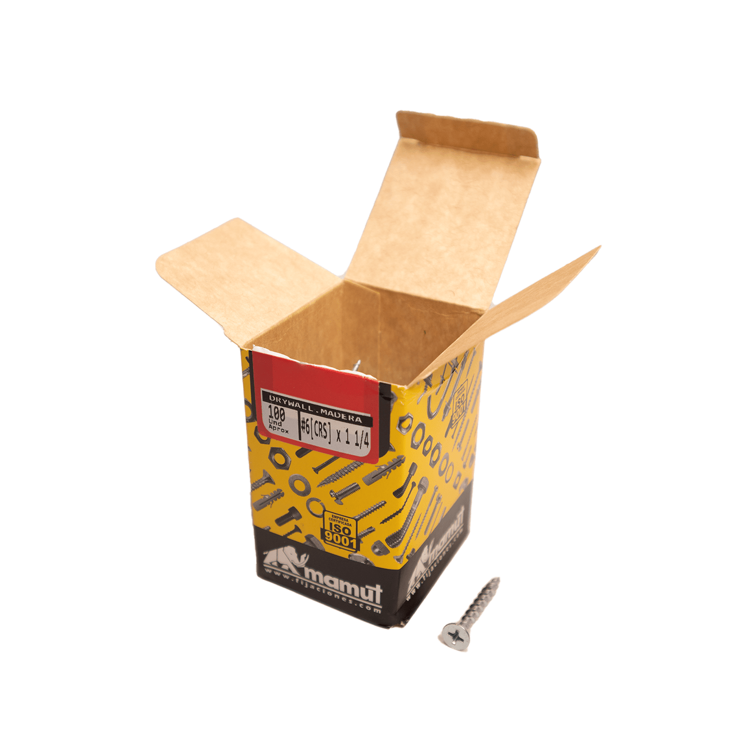 Tornillo Dry Rosca Mad Zn Crs  6 - 9 X 1 1/4''(100 U) - Mamut - Herram.cl