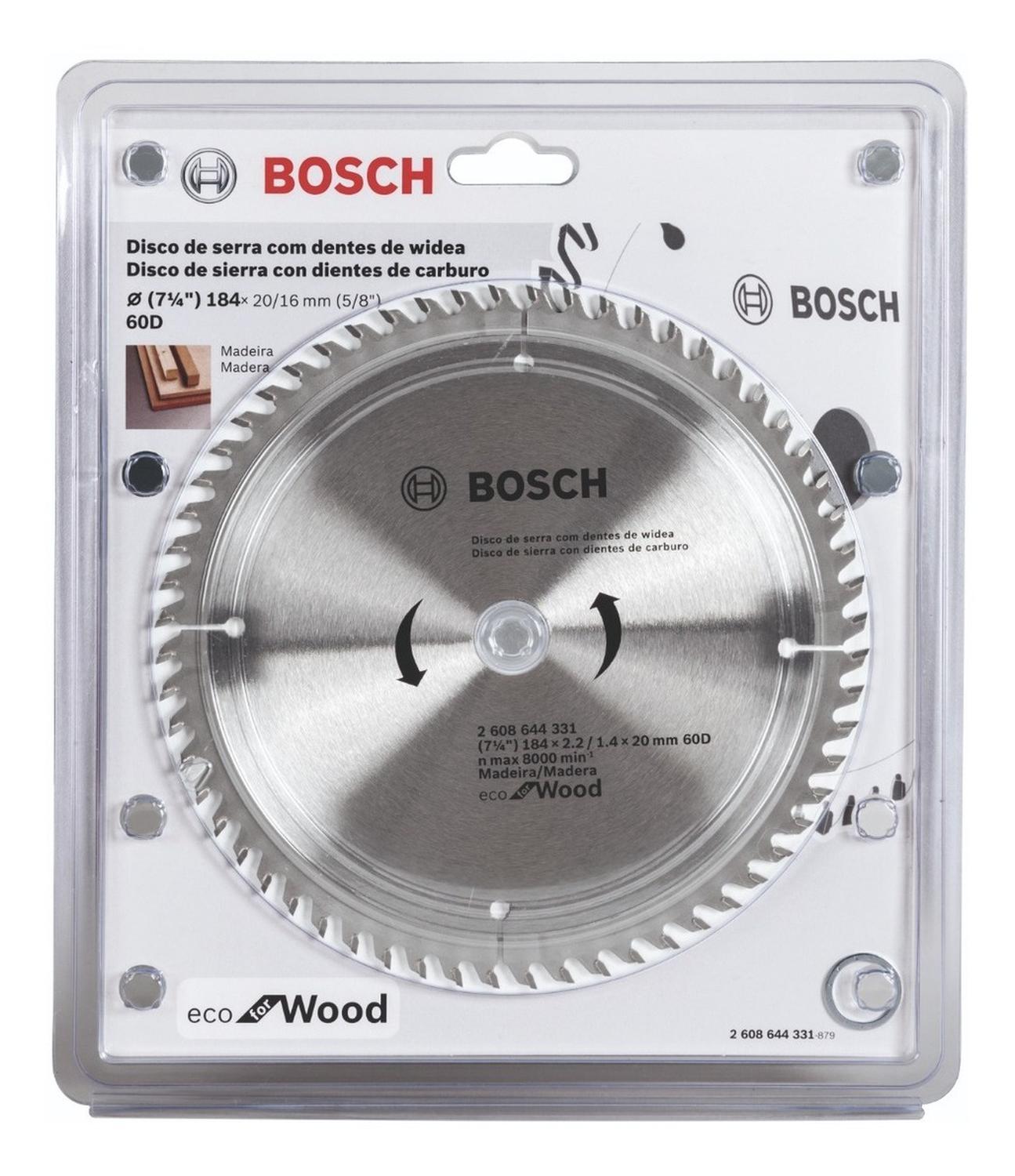 Disco De Sierra Circular Bosch Eco For Wood 7 1/4 60 T - Herram.cl