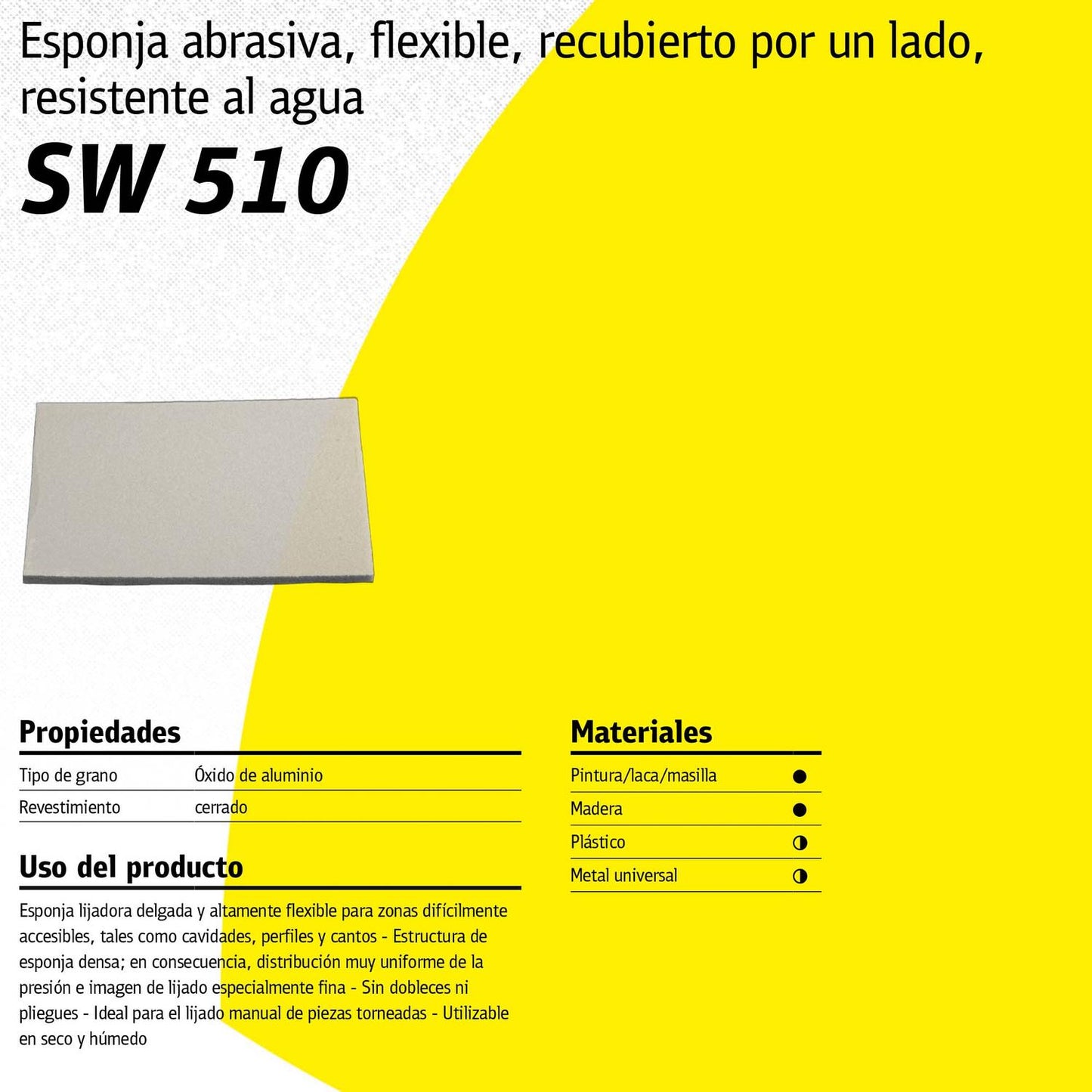 Esponja Abrasiva Flexible SW 510 115x140x5mm - Klingspor - Herram.cl