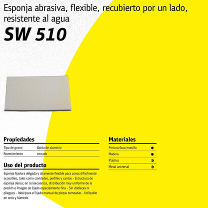 Esponja Abrasiva Flexible SW 510 115x140x5mm - Klingspor - Herram.cl