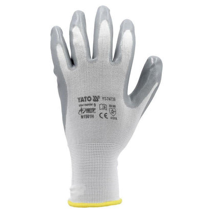 Guantes Trabajo Nylon Nitrilo Talla 10 Yato YT-7474 - Herram.cl