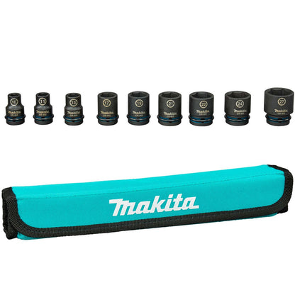 Juego Dados Impact Black 1/2'' (10 - 27mm) 9 Pzas - Makita - Herram.cl