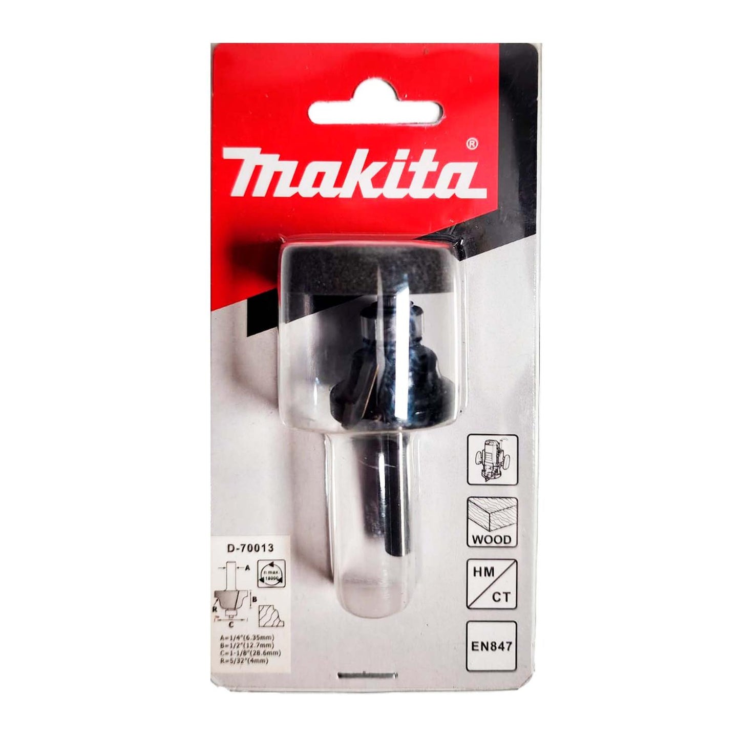 Fresa Romana C/Rod. R5/32''x1 - 1/8'' Toma 1/4'' - Makita - Herram.cl