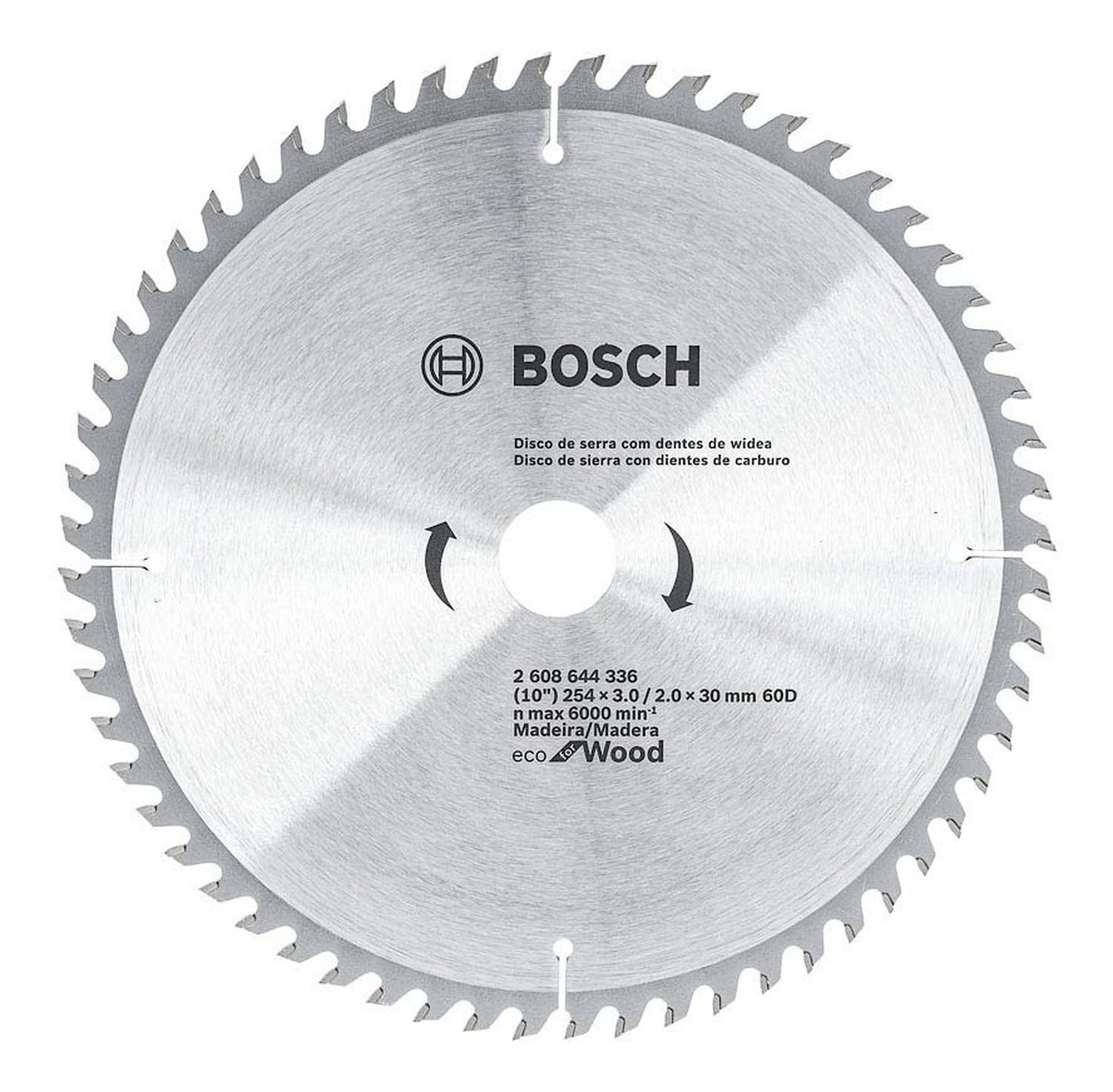 Disco De Sierra Circular 10'' Eje 30mm 60 Dientes - Bosch - Herram.cl