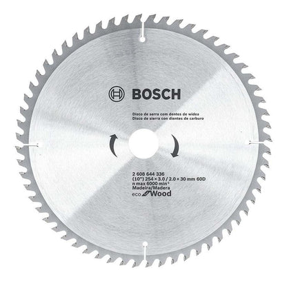 Disco De Sierra Circular 10'' Eje 30mm 60 Dientes - Bosch - Herram.cl