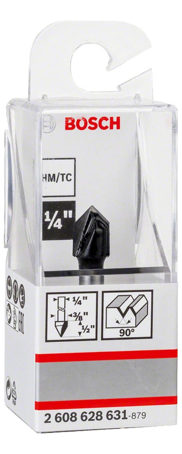 Fresa De Ranurar En V 1/4, 90°, D 9,5mm, L 12,4mm - Bosch - Herram.cl