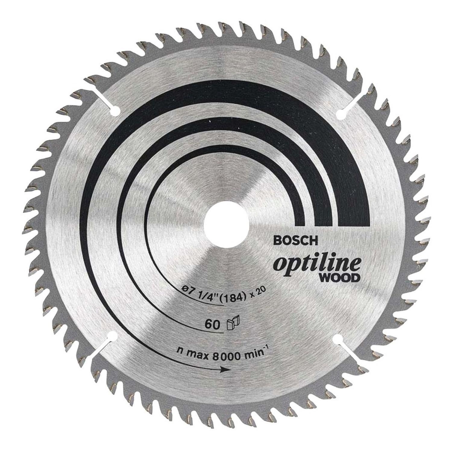 Disco De Sierra Circular Optiline 184mm (7 - 1/4'') 60 D Bosch - Herram.cl