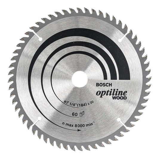 Disco De Sierra Circular Optiline 184mm (7 - 1/4'') 60 D Bosch - Herram.cl