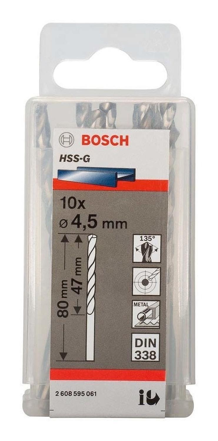 Caja Con 10 Unidades Broca Para Metal Bosch HSS - G 4,5mm - Herram.cl