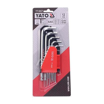 Juego De Llaves Allen Hexagonal Pulgada 12 Pzas - Yato - Herram.cl