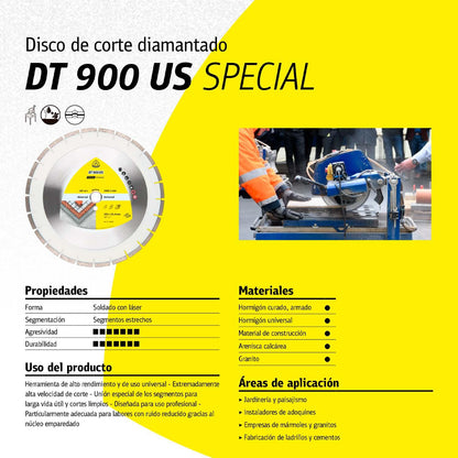 Disco Diamantado DT900US Especial 14''x1'' - Klingspor - Herram.cl