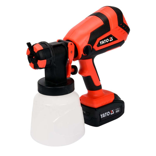 Pistola de pintura inalámbrica 18V Yato con 1 Bat. 4Ah / 1 L - Herram.cl