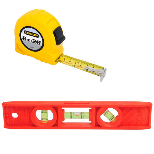 Combo Stanley Nivel Torpedo 42-294 + Huincha 8m 30-456 - Herram.cl
