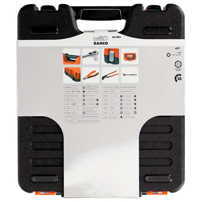 Juego Dados 1/4'' y 1/2'' +Llaves+Alicates 81 Pzas - Bahco - Herram.cl