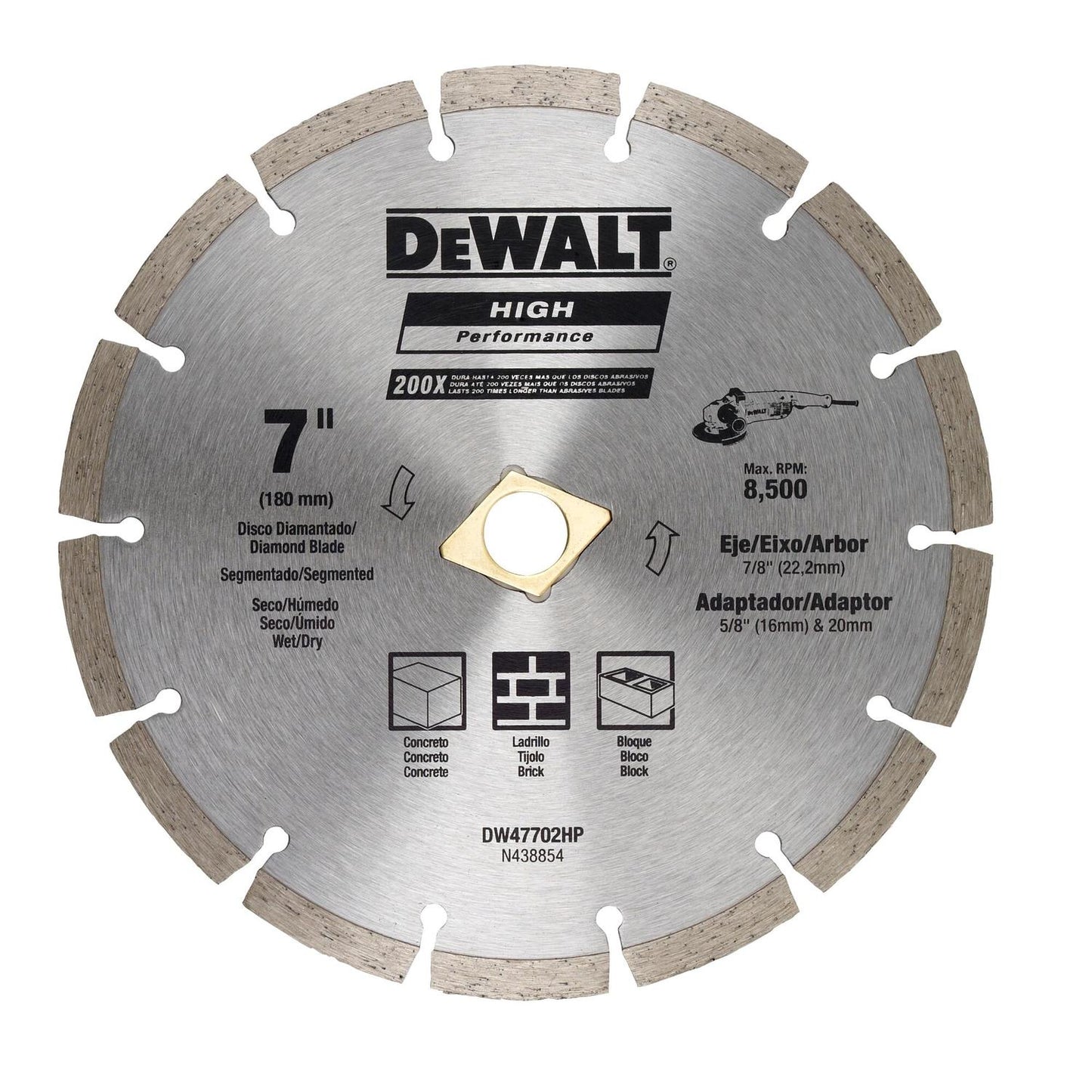 Disco Diamantado Segmentado 7'' - DeWALT - Herram.cl