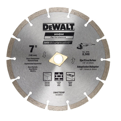 Disco Diamantado Segmentado 7'' - DeWALT - Herram.cl