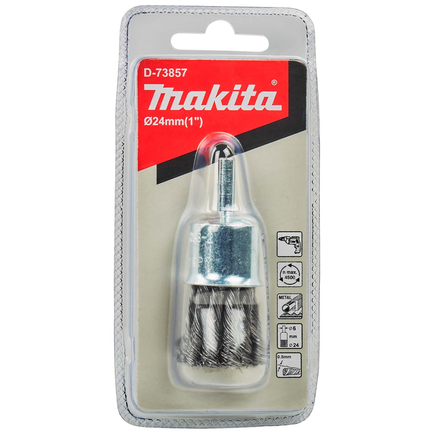 Grata Pincel Acero Trenzado 24mm (1'') Toma 1/4'' - Makita - Herram.cl