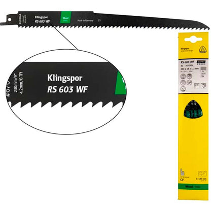 Hoja de Sierra Sable RS603 WF Madera 230mm 5 Pzas - Klingspor - Herram.cl